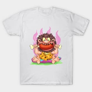 Cartoon Hungry Caveman T-Shirt